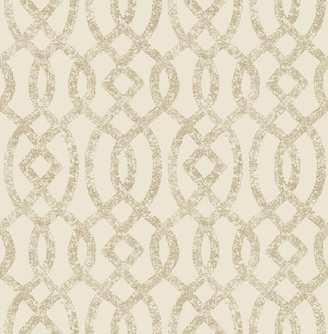 A-Street Prints Ethereal Bronze Trellis Wallpaper