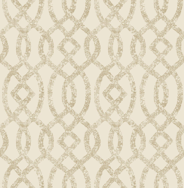 A-Street Prints Ethereal Bronze Trellis Wallpaper