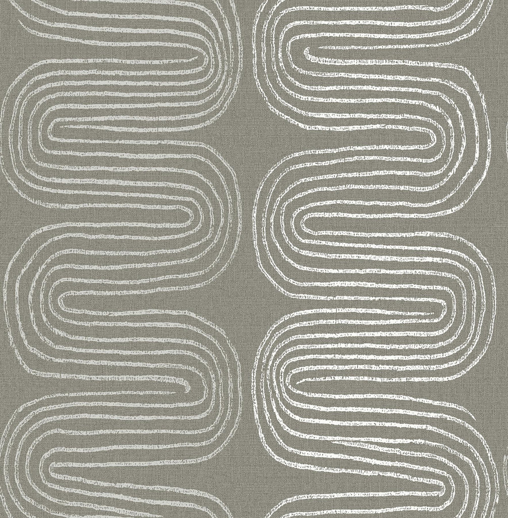 A-Street Prints Zephyr Abstract Stripe Brown Wallpaper