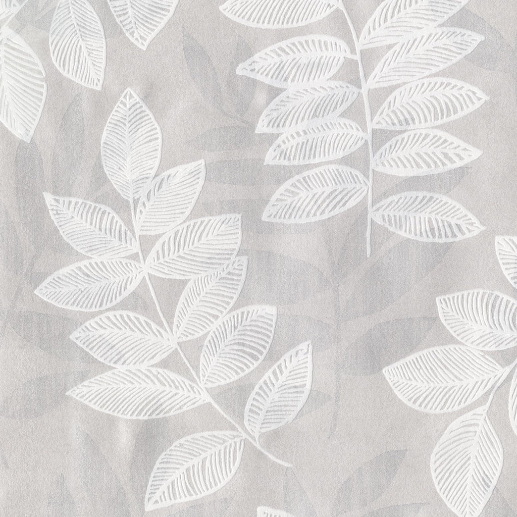 A-Street Prints Chimera Silver Flocked Leaf Wallpaper