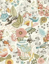 A-Street Prints Whimsy Pink Fauna Wallpaper