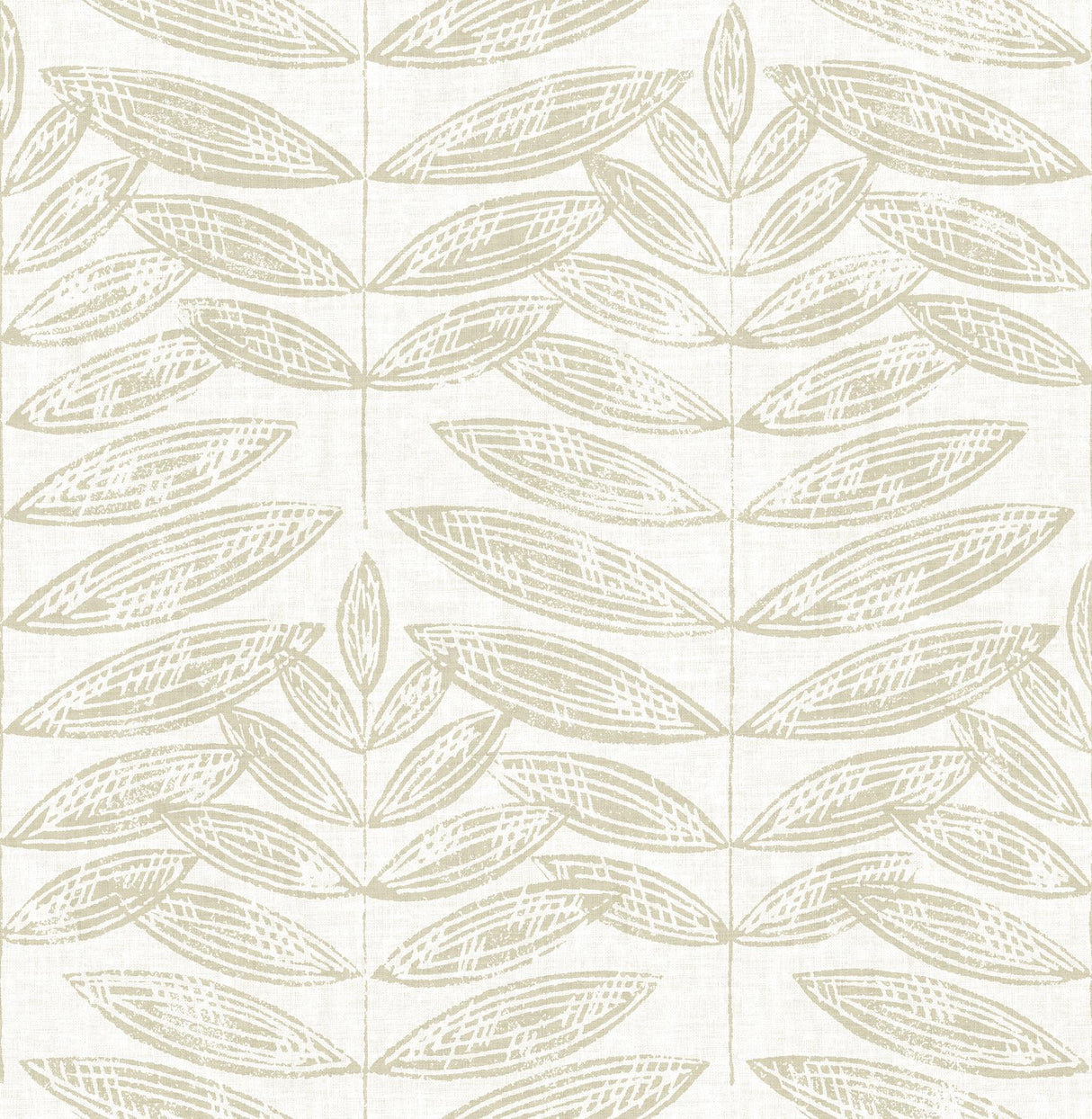 A-Street Prints Akira Beige Leaf Wallpaper