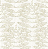 A-Street Prints Akira Leaf Beige Wallpaper