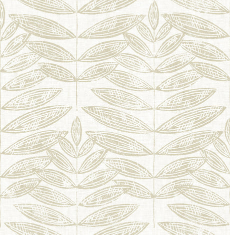 A-Street Prints Akira Leaf Beige Wallpaper