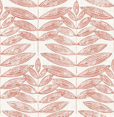 A-Street Prints Akira Leaf Coral Wallpaper