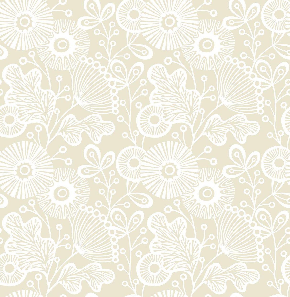 A-Street Prints Ana Cream Floral Wallpaper