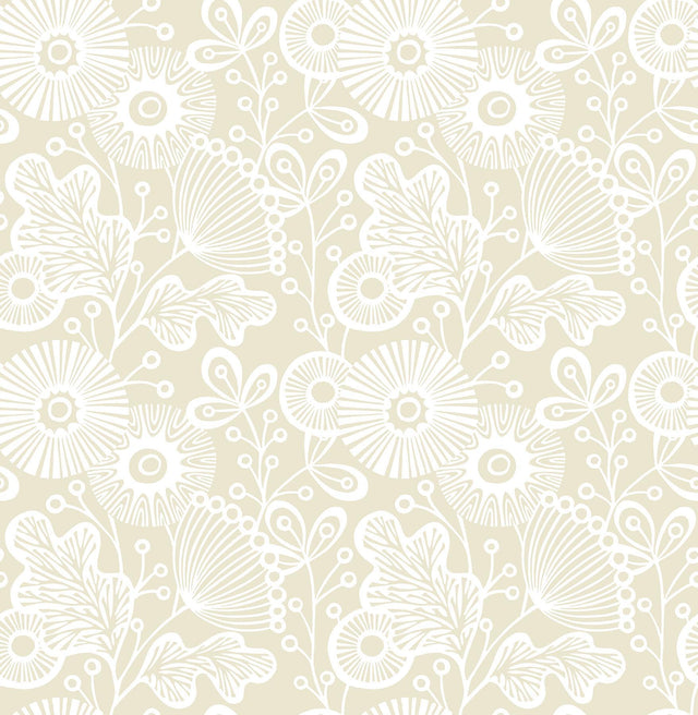 A-Street Prints Ana Cream Floral Wallpaper