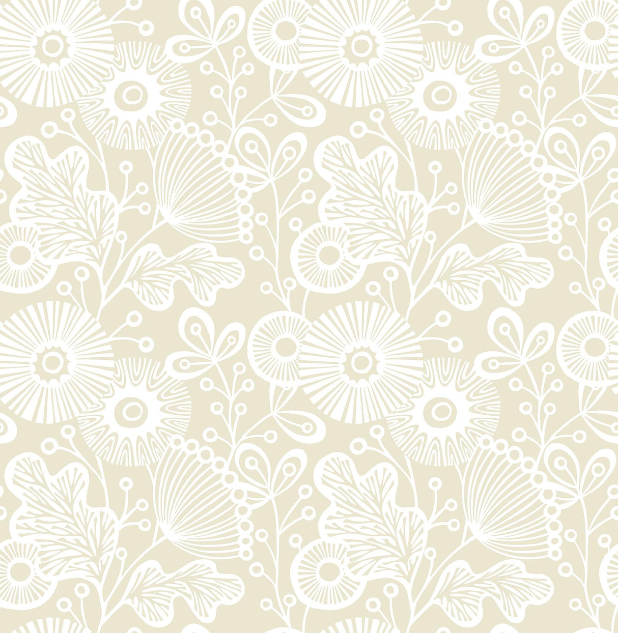 A-Street Prints Ana Floral Cream Wallpaper