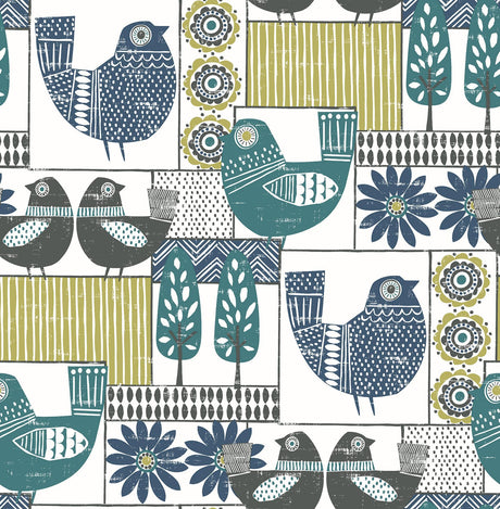 A-Street Prints Hennika Multicolor Patchwork Wallpaper