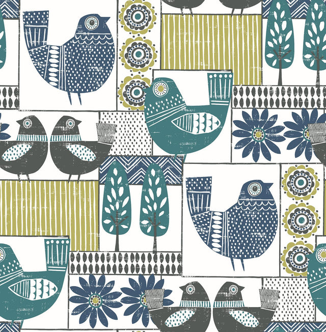 A-Street Prints Hennika Multicolor Patchwork Wallpaper