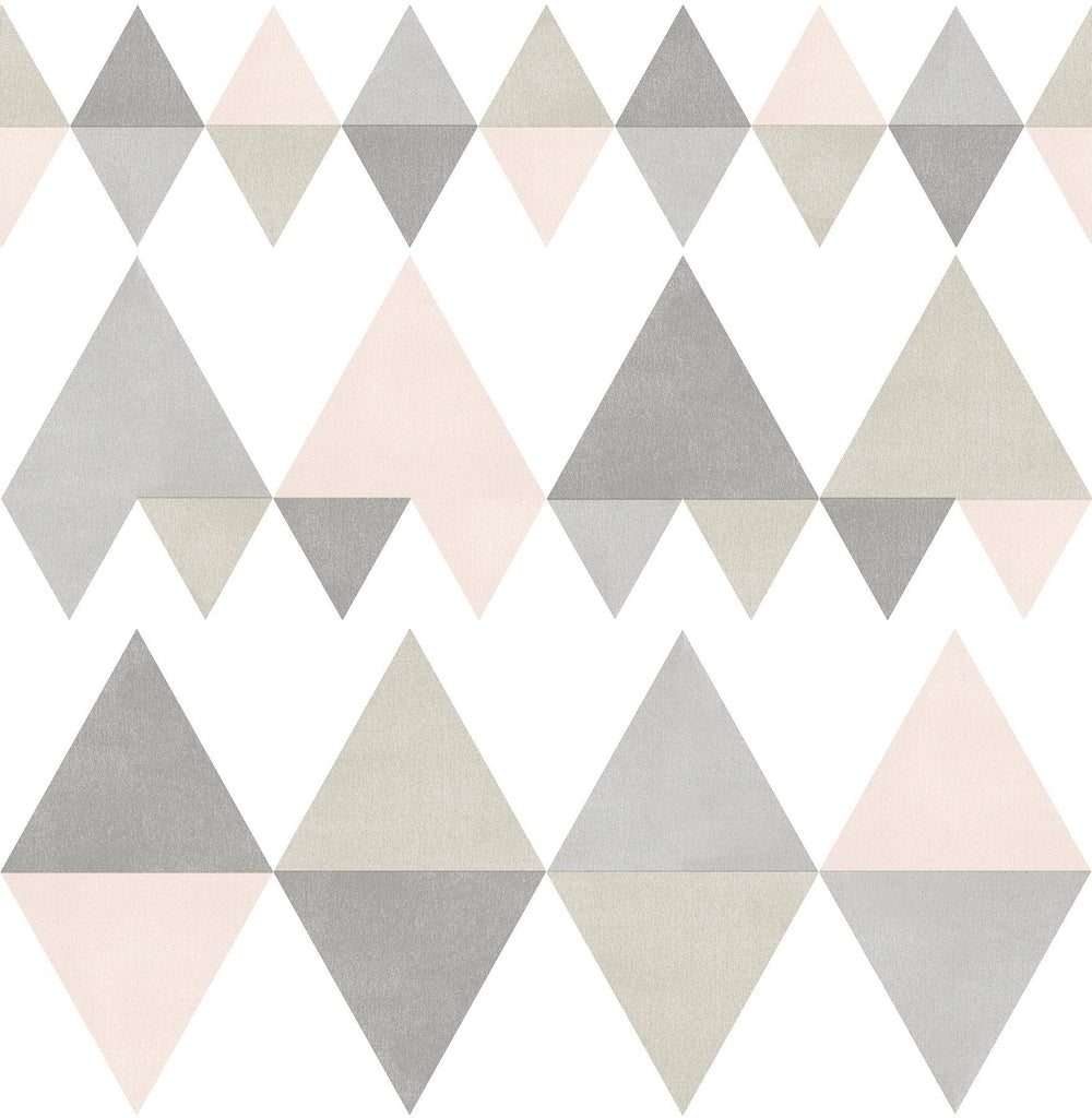 A-Street Prints Trilogy Light Pink Geometric Wallpaper