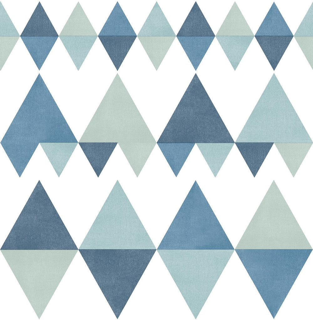 A-Street Prints Trilogy Blue Geometric Wallpaper