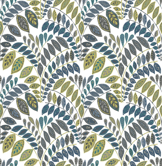 A-Street Prints Fiddlehead Green Botanical Wallpaper
