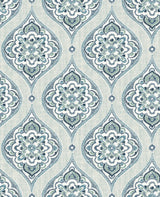 A-Street Prints Adele Aqua Damask Wallpaper