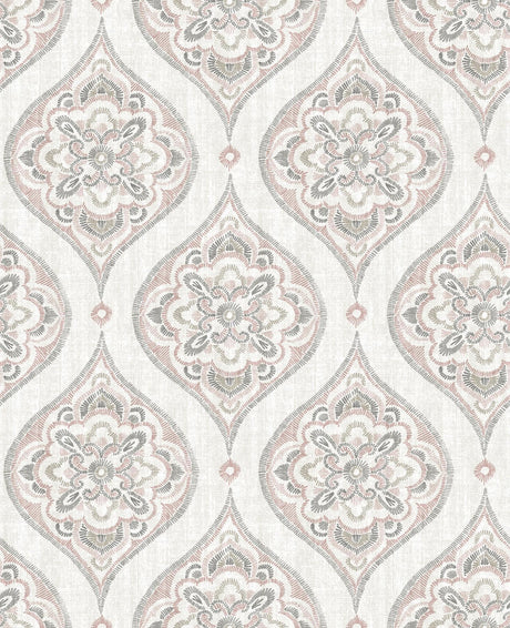 A-Street Prints Adele Rose Damask Wallpaper