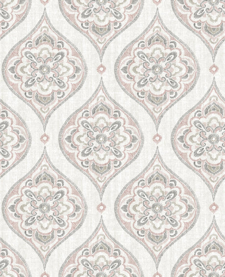 A-Street Prints Adele Damask Rose Wallpaper