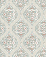 A-Street Prints Adele Teal Damask Wallpaper