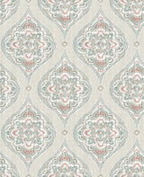 A-Street Prints Adele Damask Teal Wallpaper