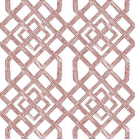 A-Street Prints Traverse Red Trellis Wallpaper