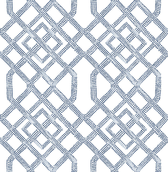 A-Street Prints Traverse Blue Trellis Wallpaper