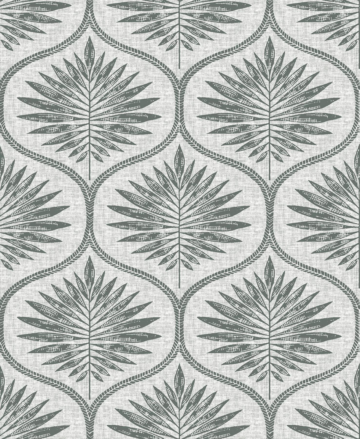 A-Street Prints Laurel Grey Ogee Wallpaper