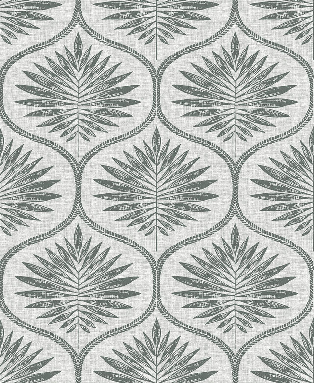 A-Street Prints Laurel Grey Ogee Wallpaper
