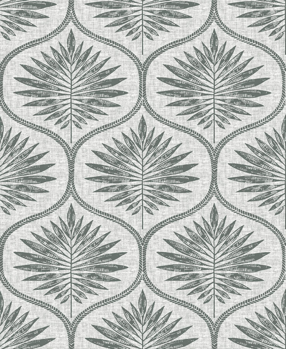A-Street Prints Laurel Ogee Grey Wallpaper