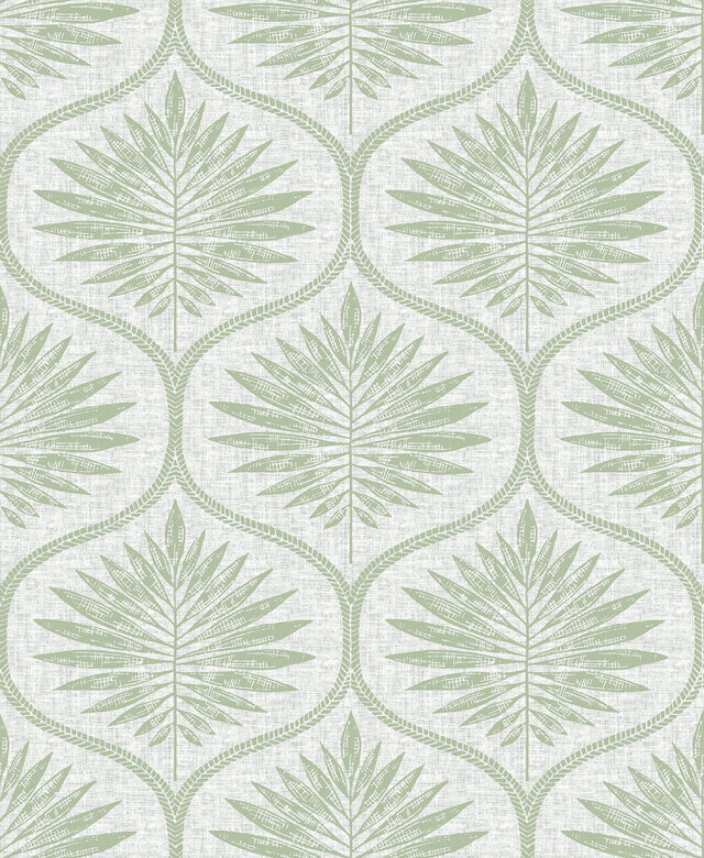 A-Street Prints Laurel Light Green Ogee Wallpaper