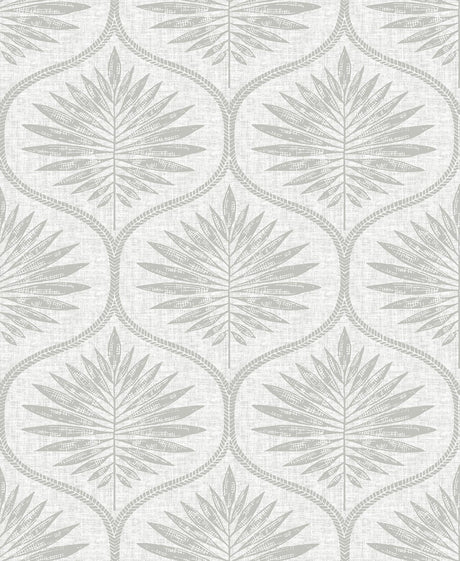 A-Street Prints Laurel Light Grey Ogee Wallpaper