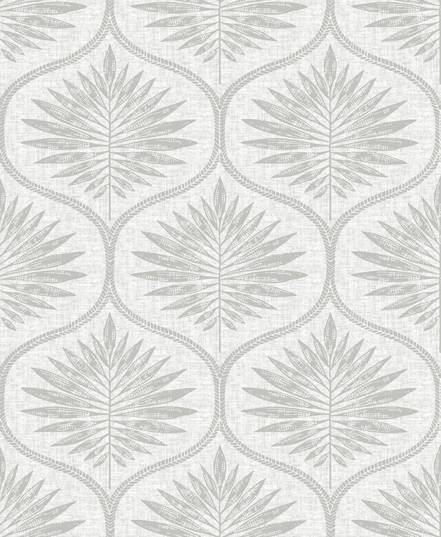 A-Street Prints Laurel Light Grey Ogee Wallpaper