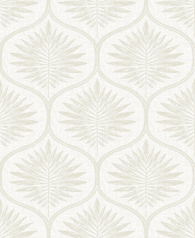 A-Street Prints Laurel Bone Ogee Wallpaper