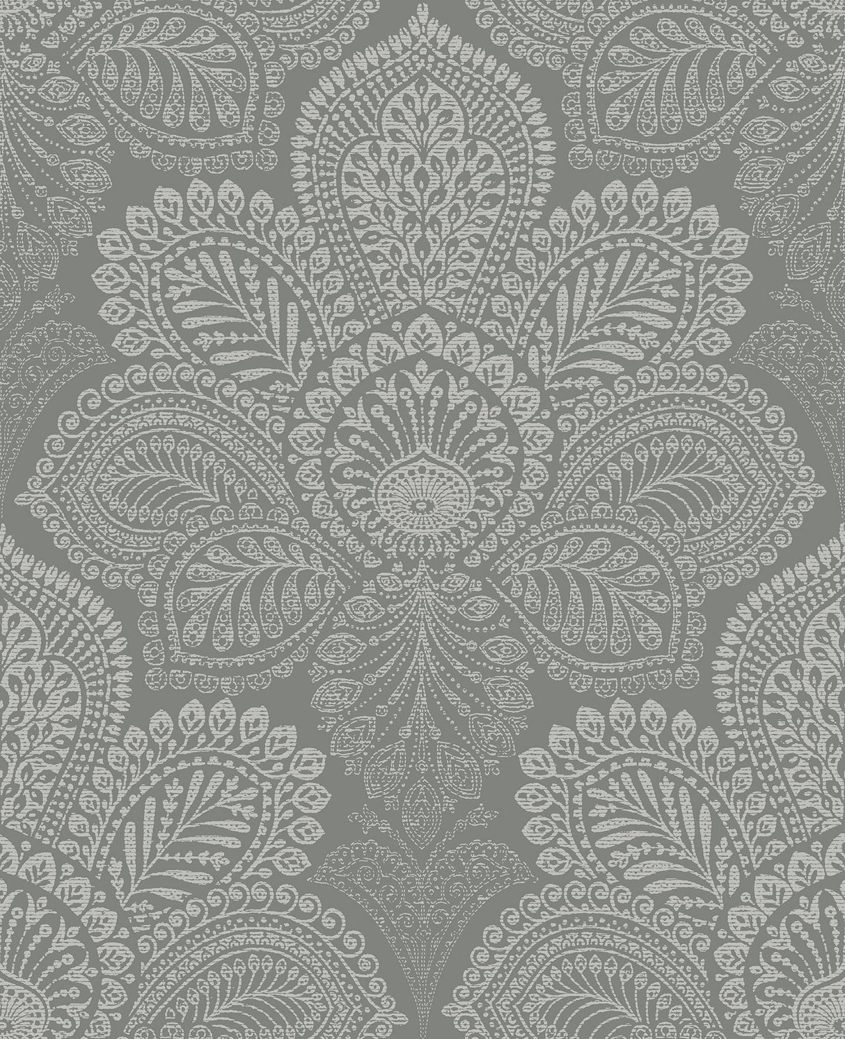 A-Street Prints Triumph Medallion Grey Wallpaper