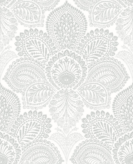 A-Street Prints Triumph Off-White Medallion Wallpaper