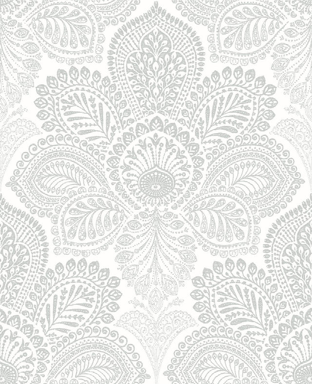 A-Street Prints Triumph Off-White Medallion Wallpaper