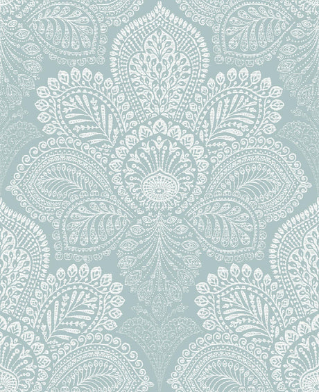 A-Street Prints Triumph Light Blue Medallion Wallpaper