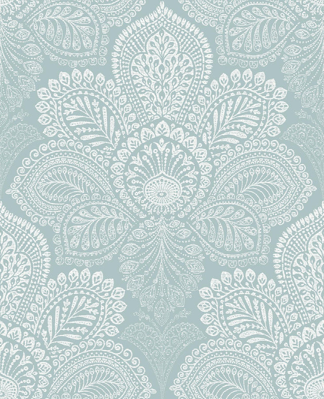 A-Street Prints Triumph Light Blue Medallion Wallpaper