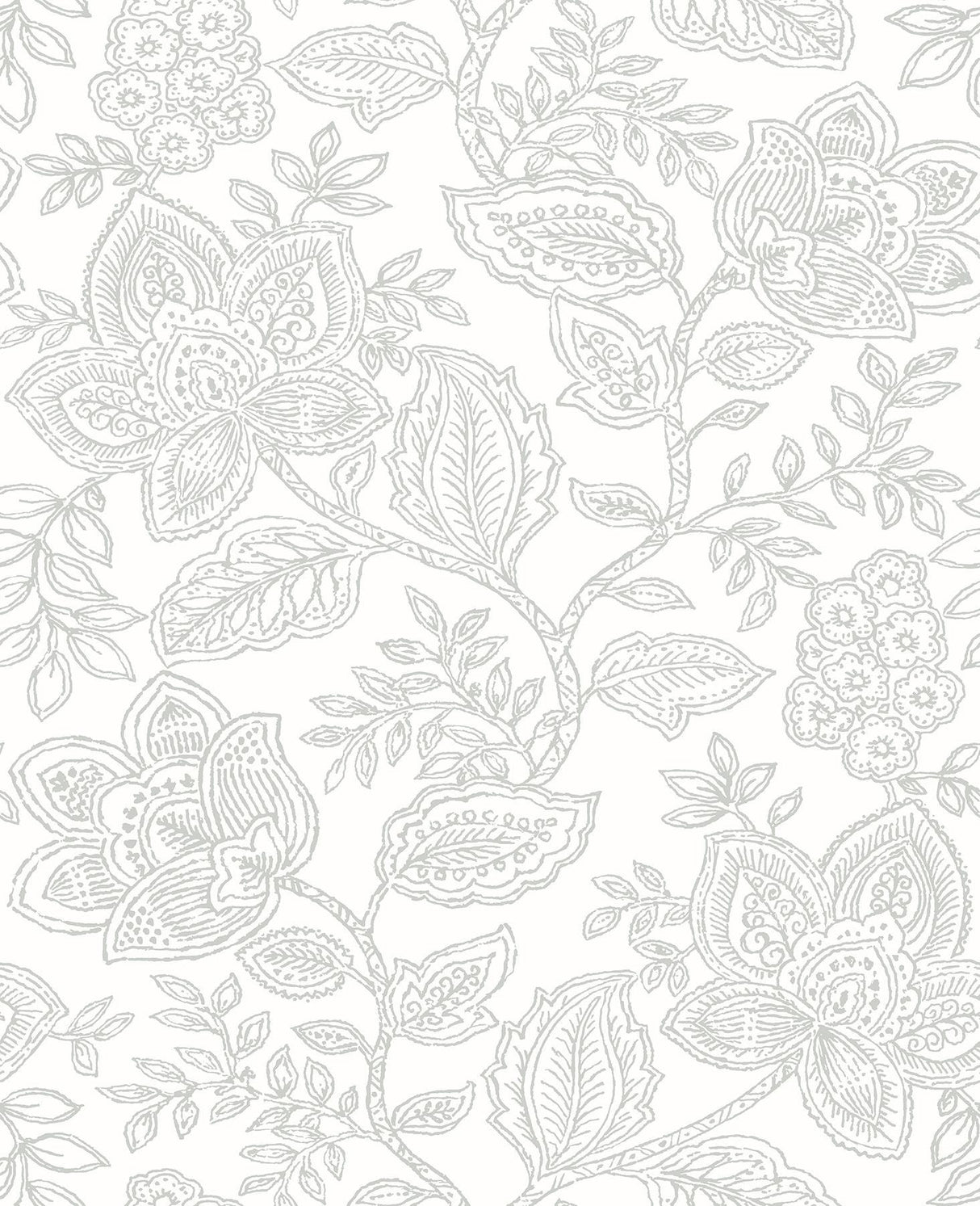 A-Street Prints Larkin Grey Floral Wallpaper
