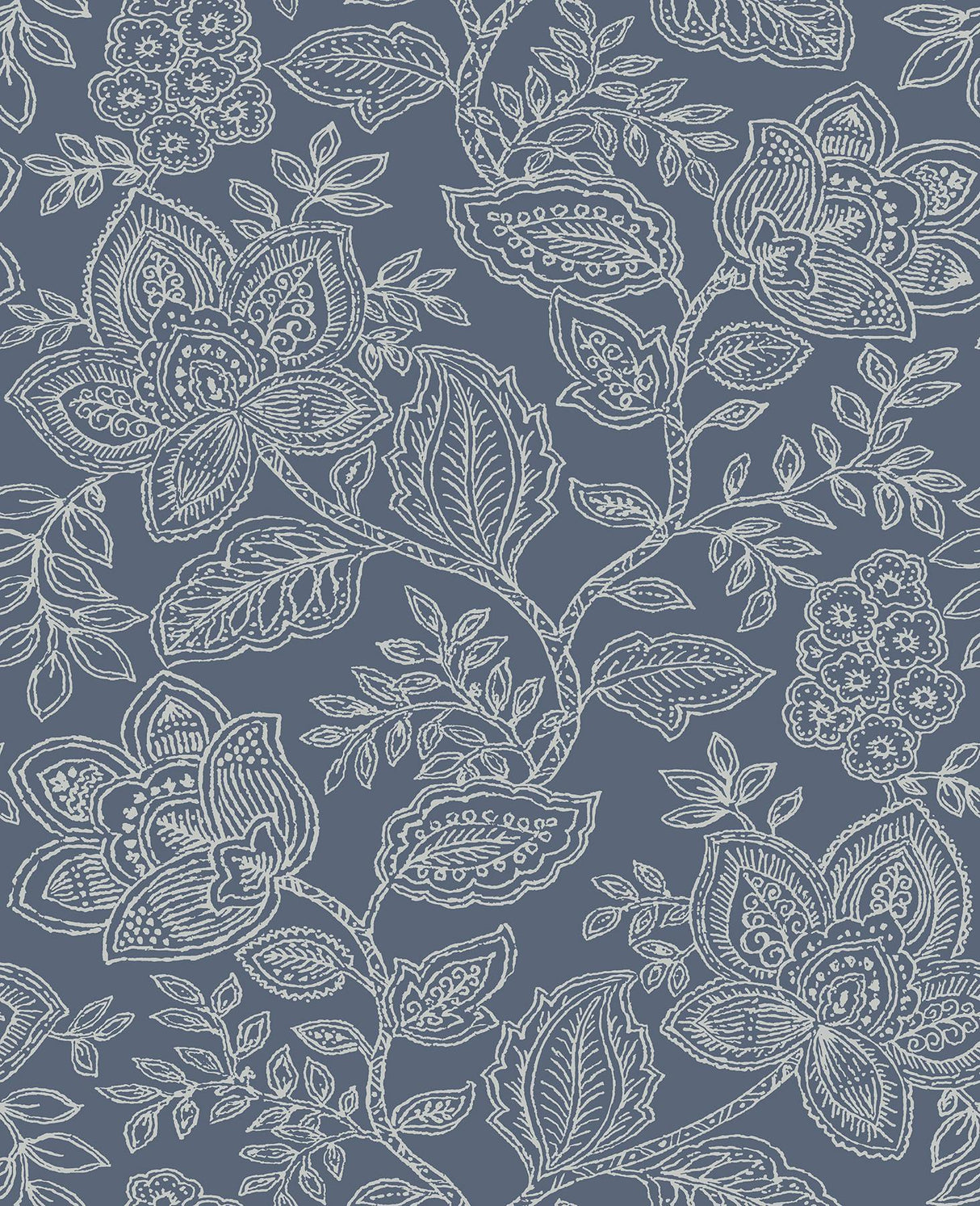 A-Street Prints Larkin Blue Floral Wallpaper