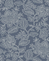 A-Street Prints Larkin Blue Floral Wallpaper