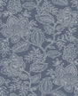 A-Street Prints Larkin Blue Floral Wallpaper