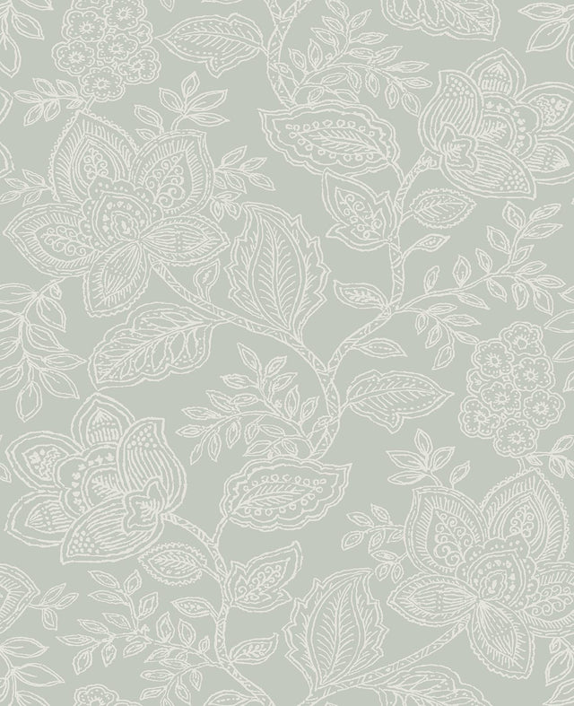 A-Street Prints Larkin Sage Floral Wallpaper