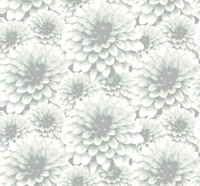 A-Street Prints Umbra Light Grey Floral Wallpaper
