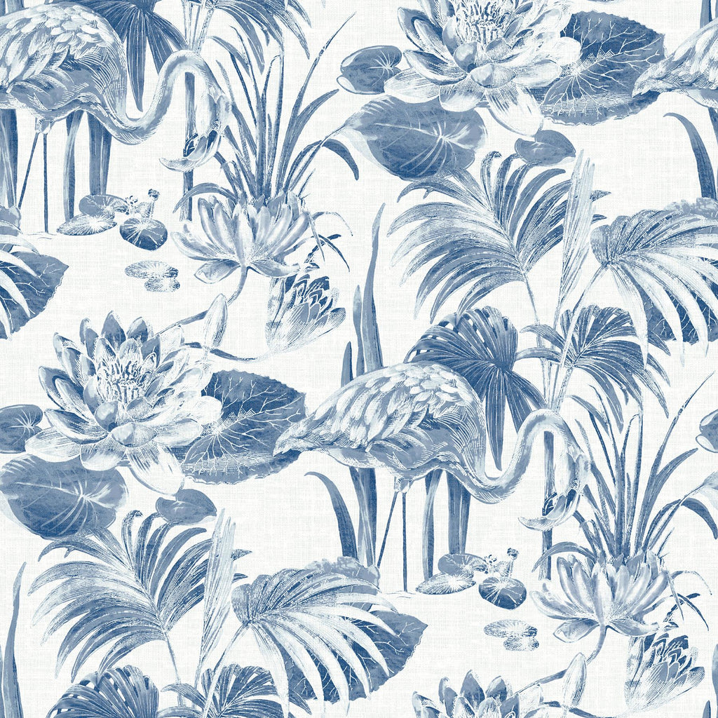 A-Street Prints Frolic Lagoon Blue Wallpaper