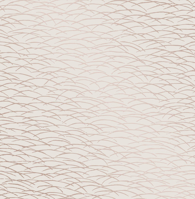 A-Street Prints Hono Rose Gold Abstract Wave Wallpaper