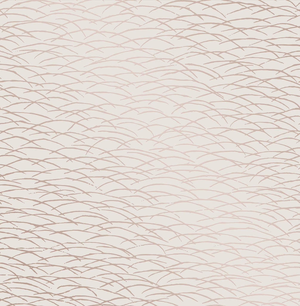 A-Street Prints Hono Rose Gold Abstract Wave Wallpaper