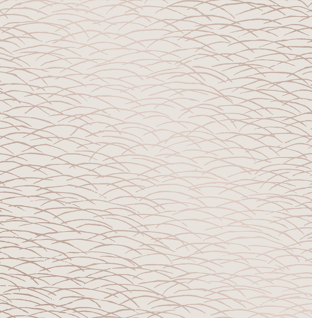 A-Street Prints Hono Abstract Wave Rose Gold Wallpaper