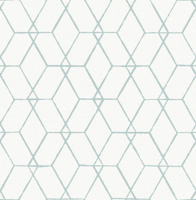 A-Street Prints Osterlen Teal Trellis Wallpaper