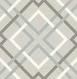 A-Street Prints Saltire Emile Taupe Lattice Wallpaper
