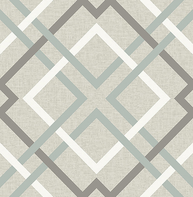 A-Street Prints Saltire Emile Taupe Lattice Wallpaper