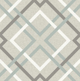 A-Street Prints Saltire Emile Lattice Taupe Wallpaper